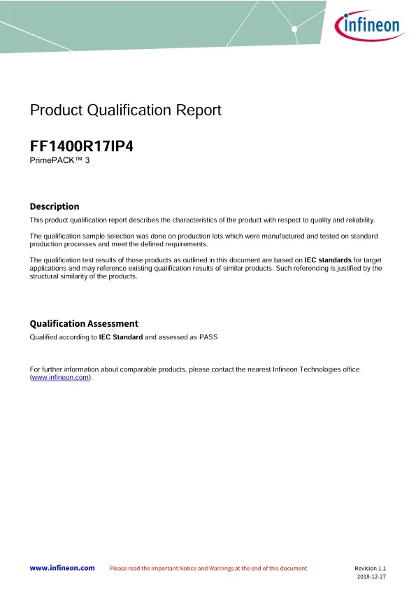 Infineon Ff1400r17ip4 source-reviewed product