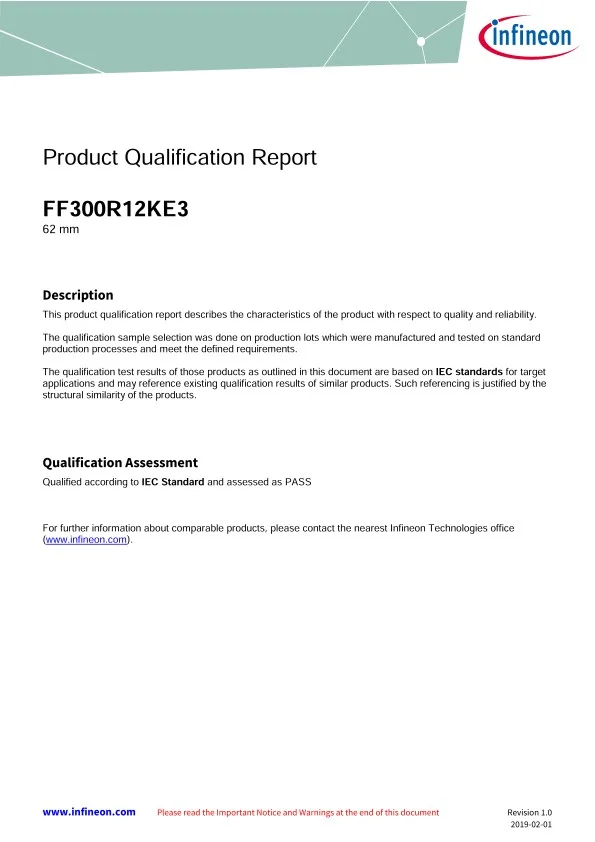 Infineon Ff300r12ke3 source-reviewed product